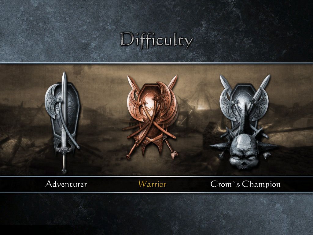 Conan (Windows) screenshot: Choosing your difficulty.