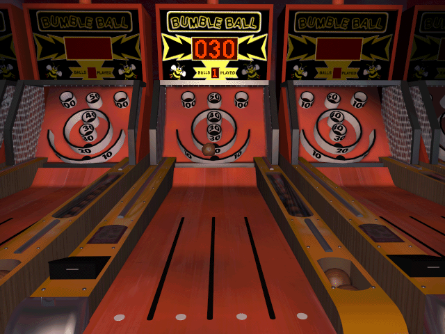 Panic in the Park (Windows 3.x) screenshot: Bowling game