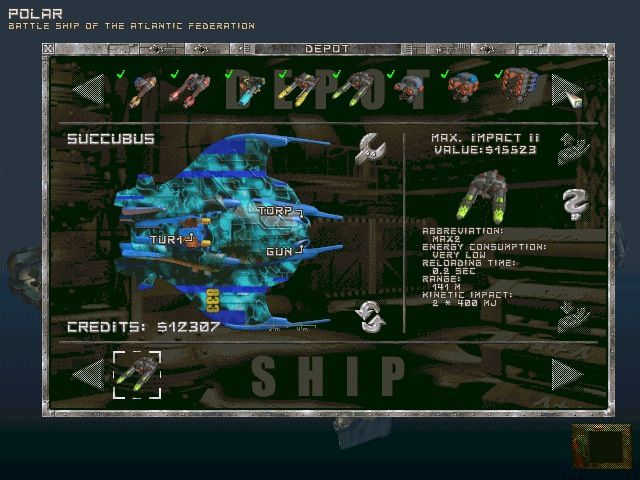 Archimedean Dynasty (DOS) screenshot: Ship Par Excellance