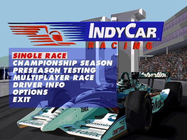 IndyCar Racing II (DOS) screenshot: Main Menu