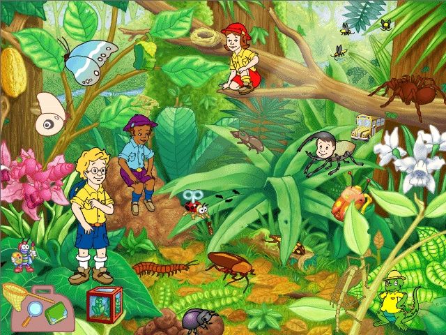Scholastic's The Magic School Bus Explores Bugs (Windows) screenshot: Bugs in a jungle