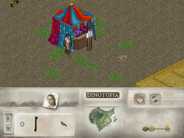 Dinotopia (DOS) screenshot: Game tent