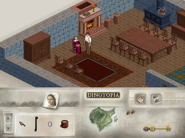Dinotopia (DOS) screenshot: Cooking granny