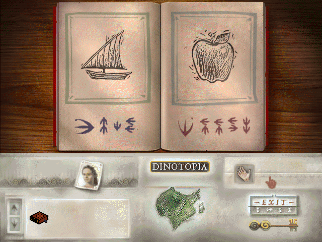 Dinotopia (DOS) screenshot: Alphabet book
