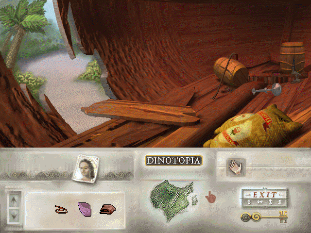 Dinotopia (DOS) screenshot: Floatsam and jetsam