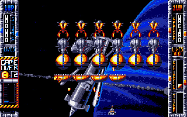 Taito's Super Space Invaders (DOS) screenshot: bug attack - VGA