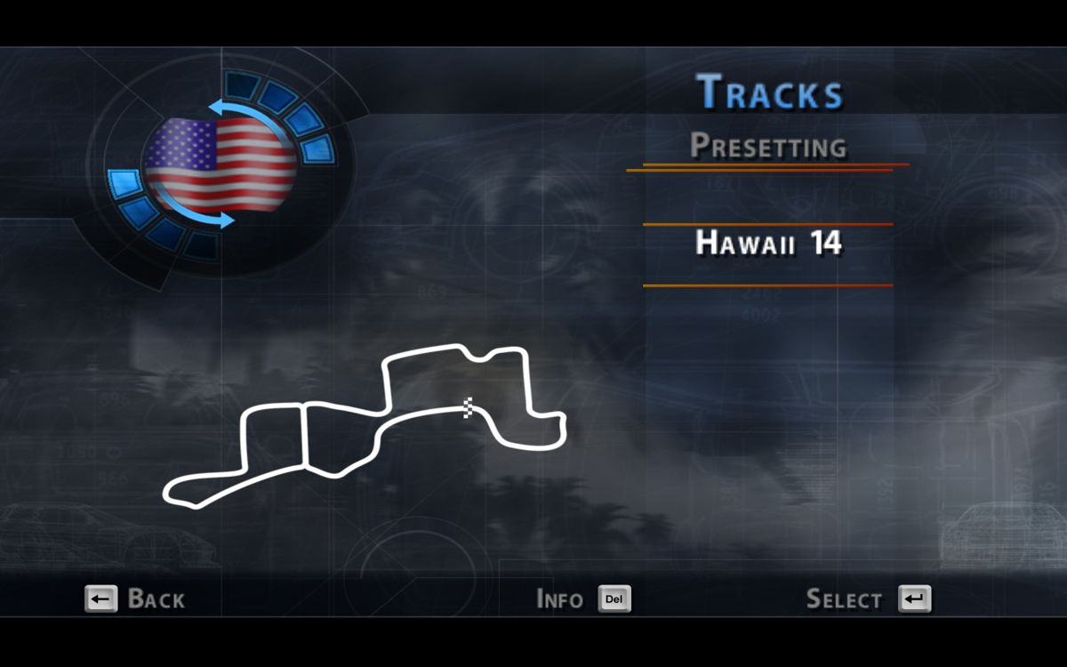 World Racing 2 (Windows) screenshot: Track selection screen