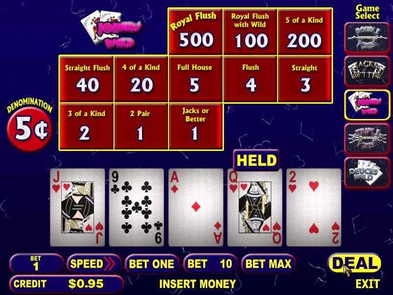 Reel Deal Slots 2nd Vol. (Windows) screenshot: Video poker