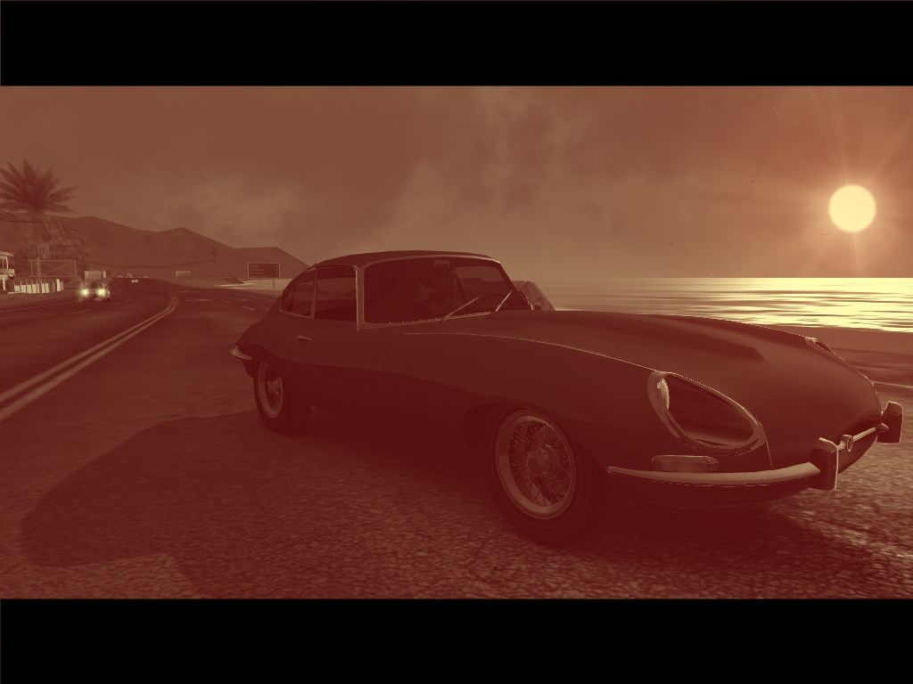 Test Drive Unlimited (Windows) screenshot: Jaguar E-Type. Screenshot made using entirely game photo editor.