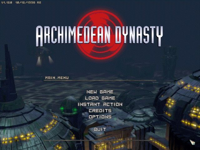 Archimedean Dynasty (DOS) screenshot: Main menu