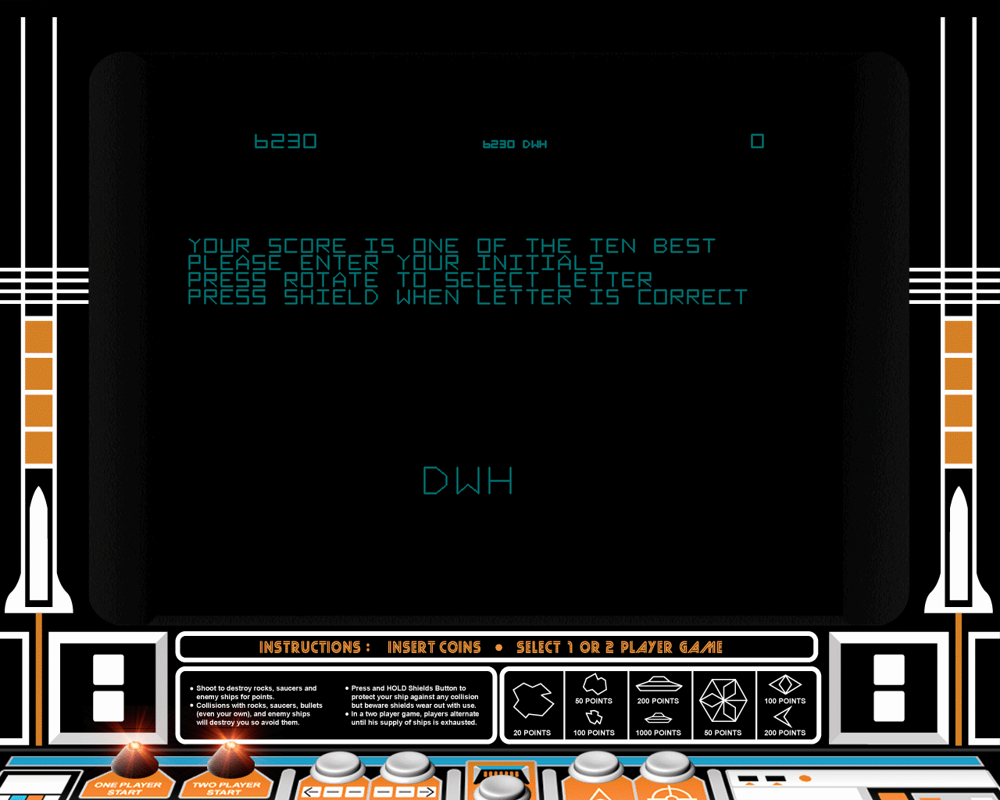 Atari: Anniversary Edition (Windows) screenshot: Asteroids high score !