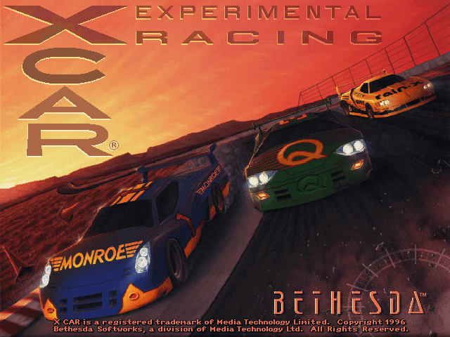 XCar: Experimental Racing (DOS) screenshot: Title screen
