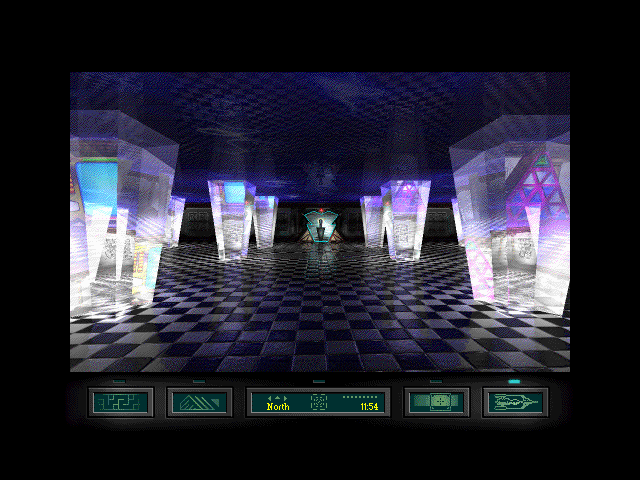 Ray Bradbury's The Martian Chronicles Adventure Game (Windows 3.x) screenshot: Room with crystal pillars