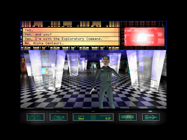 Ray Bradbury's The Martian Chronicles Adventure Game (Windows 3.x) screenshot: Talking to a character