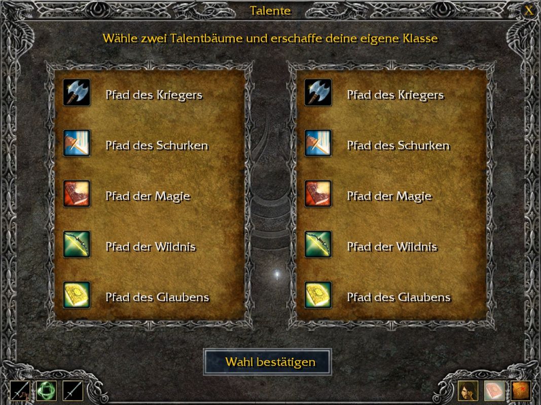 Legend: Hand of God (Windows) screenshot: Choose your path.