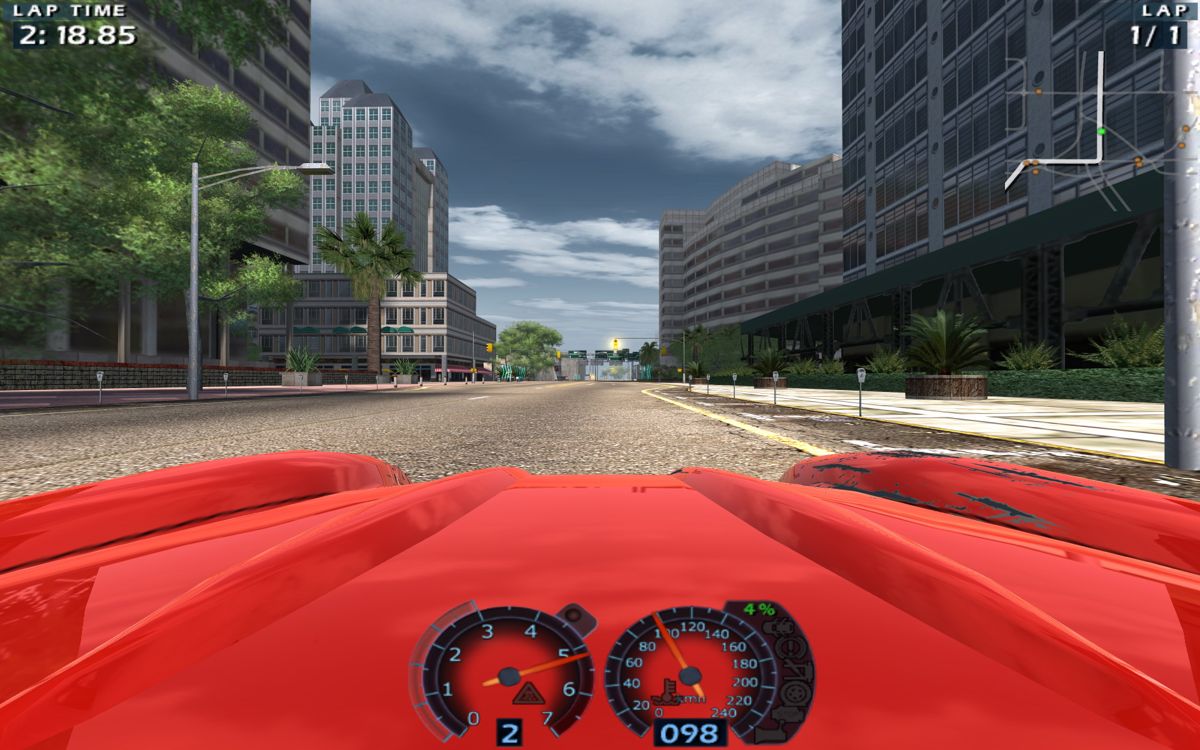 World Racing 2 (Windows) screenshot: Racing across the city streets