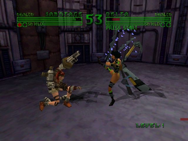 Bio Freaks (Nintendo 64) screenshot: Sabotage using Short Circuit.
