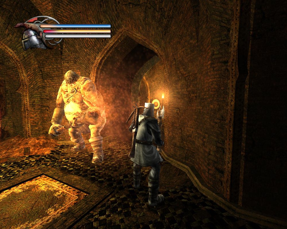 Knights of the Temple II (Windows) screenshot: A Fire Golem