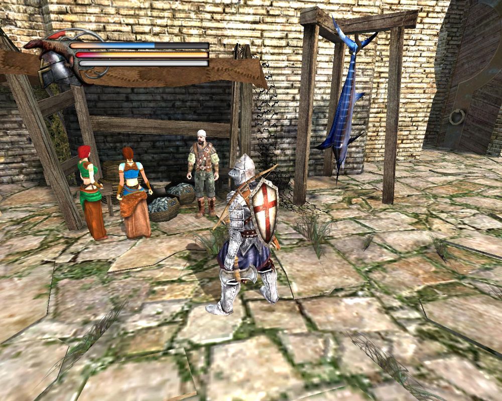 Knights of the Temple II (Windows) screenshot: Got any swordfish for me?