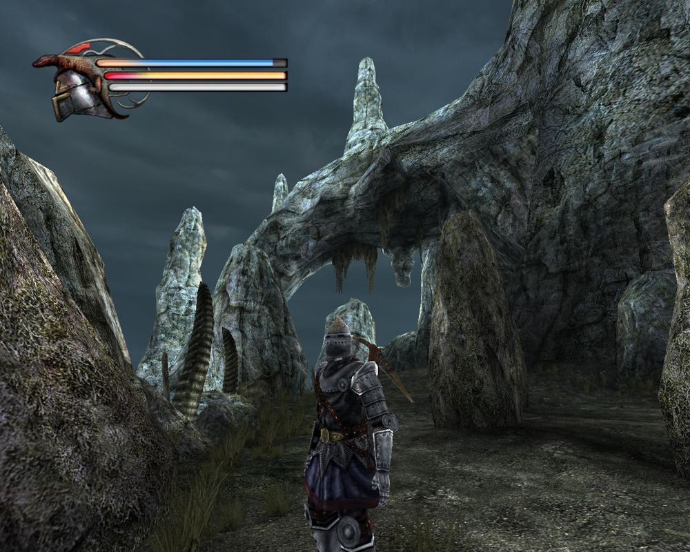 Knights of the Temple II (Windows) screenshot: Spooky island of worms