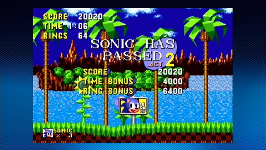 Sonic the Hedgehog (Xbox 360) screenshot: When you finish a stage, your points are tallied up.