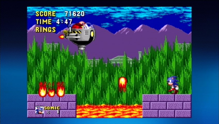 Sonic the Hedgehog (Xbox 360) screenshot: Robotnik returns, aiming to burn Sonic to a crisp!