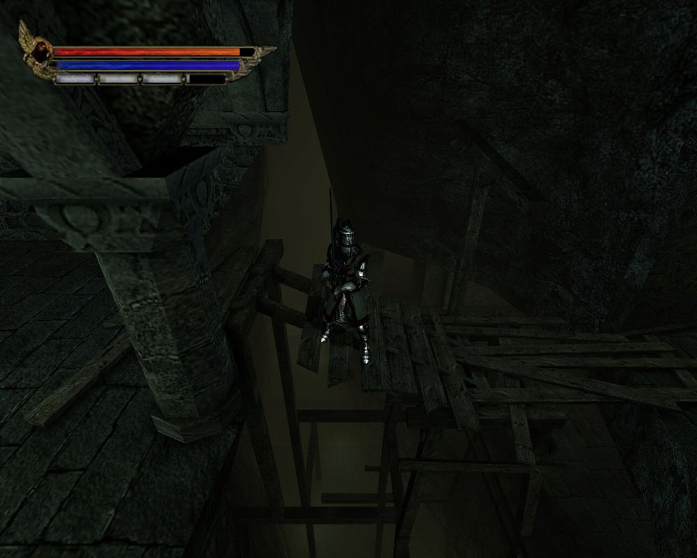 Knights of the Temple: Infernal Crusade (Windows) screenshot: I don't trust shaky bridges like this.