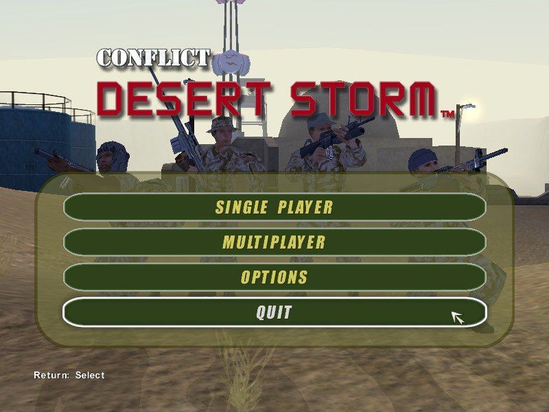 Conflict: Desert Storm (Windows) screenshot: The main menu.