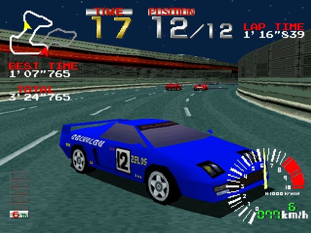 Ridge Racer (PlayStation) screenshot: Drifting endlessly.