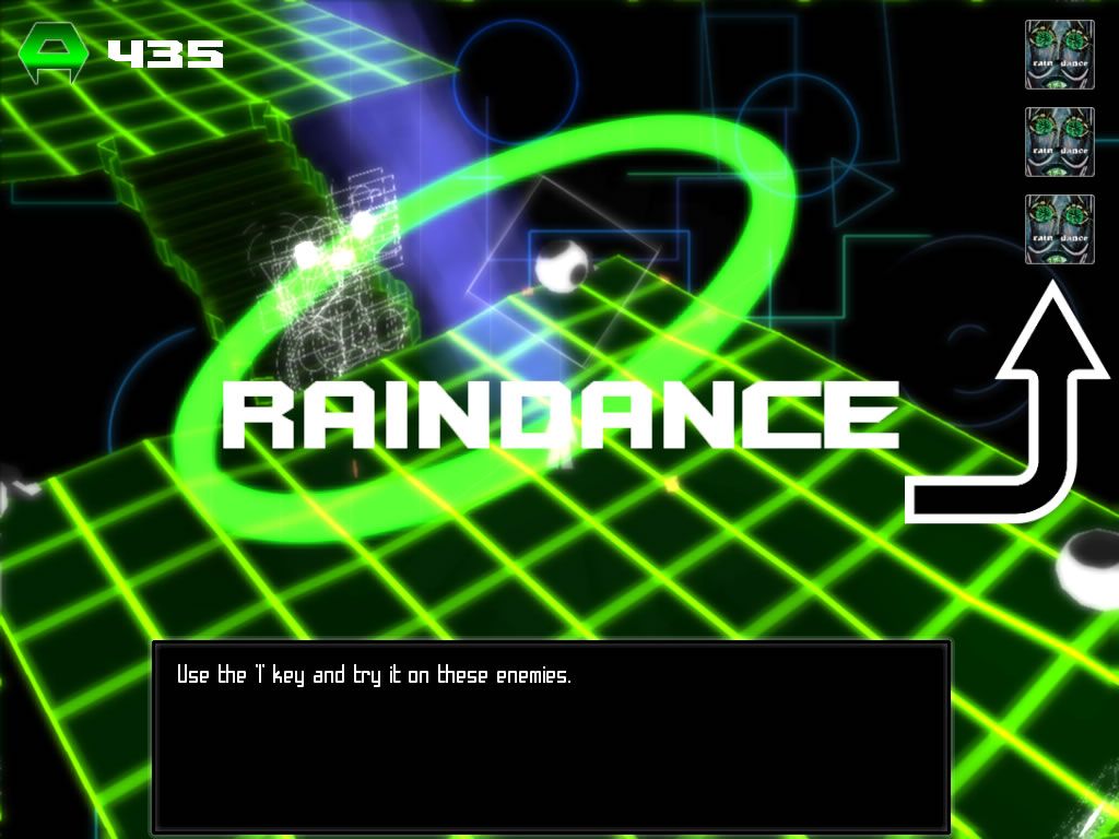 Synaesthete (Windows) screenshot: Zaikman unleashed a raindance.