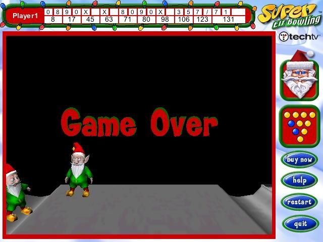 Super Elf Bowling (Windows) screenshot: My game is finished.