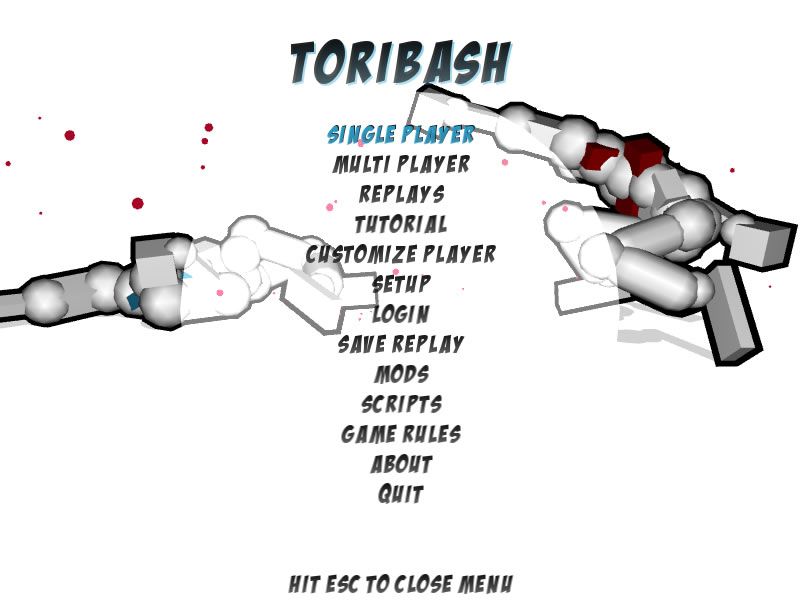 Toribash (Windows) screenshot: Main menu