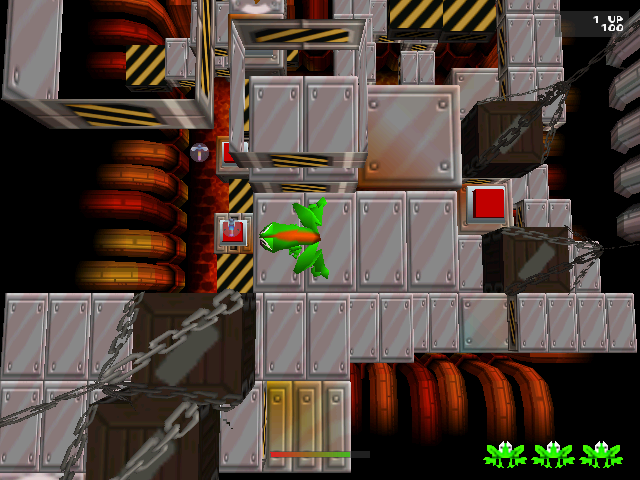 Frogger (Windows) screenshot: A long way down