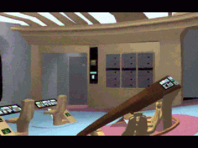 Star Trek: The Next Generation - "A Final Unity" (DOS) screenshot: Orientation video helps you familiarize yourself with Enterprise controls.