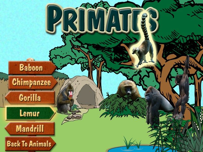 Animals of Africa (Windows) screenshot: Primates selections