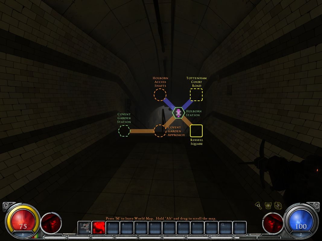 Hellgate: London (Windows) screenshot: The world map.