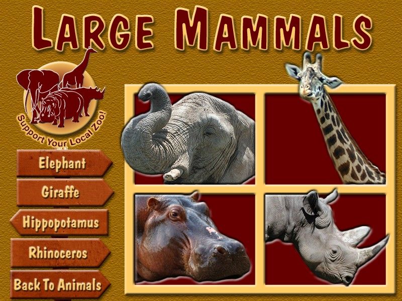 Animals of Africa (Windows) screenshot: Large Mammal selections