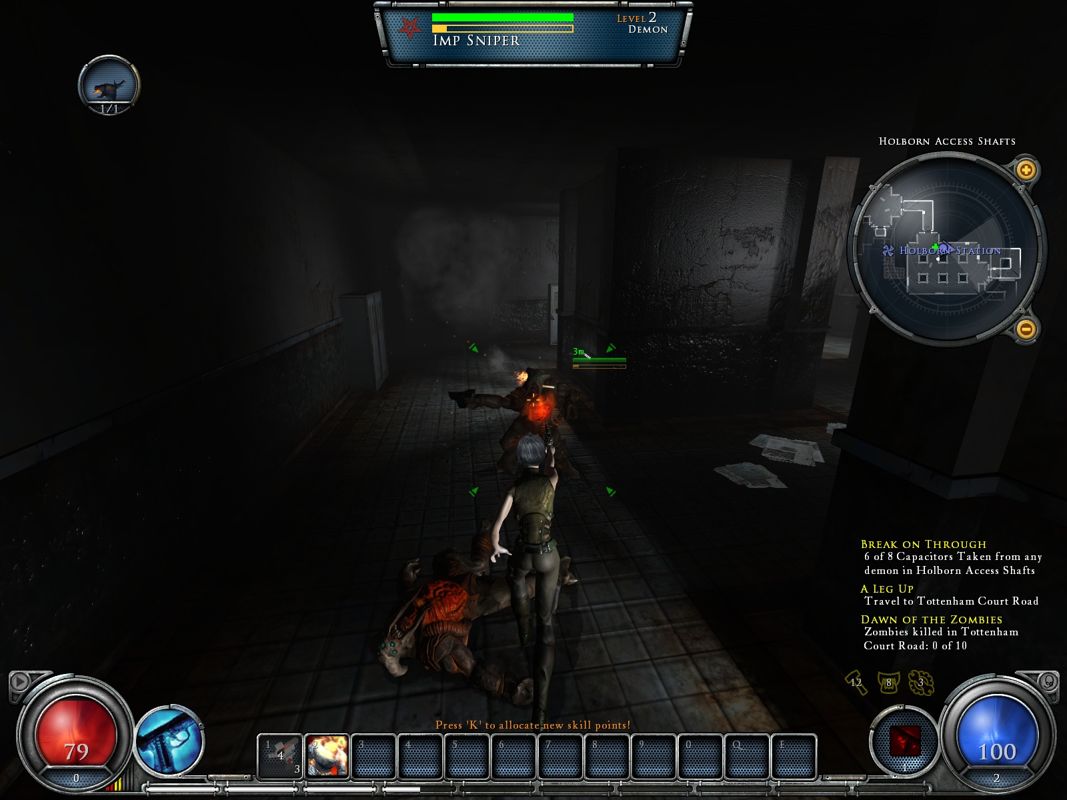 Hellgate: London (Windows) screenshot: You can fight in both 1st and 3rd person.