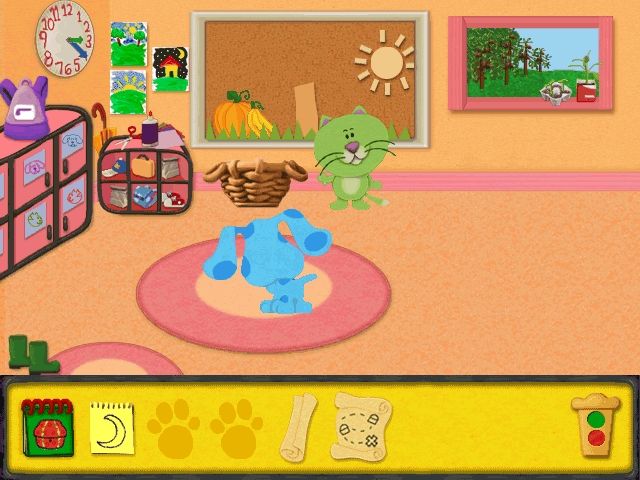 Blue's Clues: Blue's Treasure Hunt (Windows) screenshot: Green Kitten needs some leaves for his Fall display...