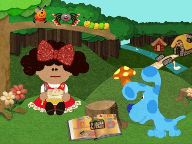 Blue's Clues: Blue's Treasure Hunt (Windows) screenshot: Little Miss Muffet can't remember just what comes after the curds and why.