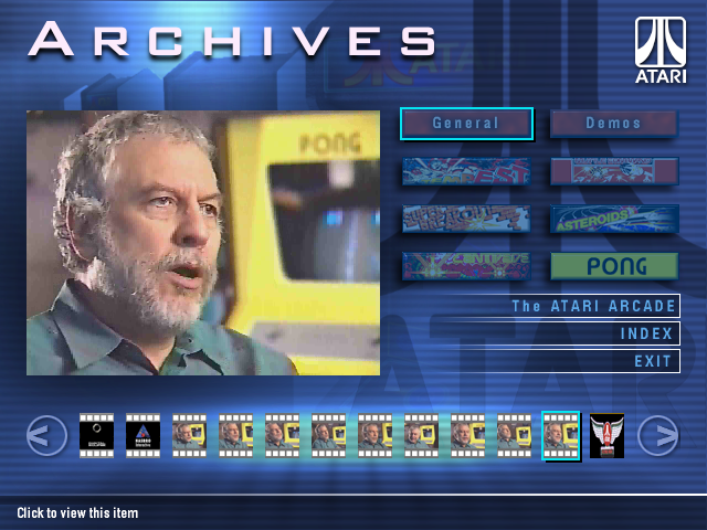Atari Arcade Hits: Volume 1 (Windows) screenshot: An interview with Nolan Bushnell