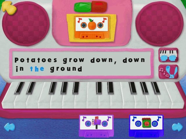 Blue's Clues: Blue's Treasure Hunt (Windows) screenshot: Listen to some Blue's Clues favorite songs.