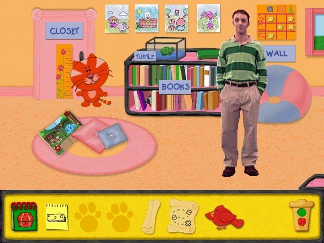 Blue's Clues: Blue's Treasure Hunt (Windows) screenshot: Another "skidoo", into Orange Kitten's book of nursery rhymes.