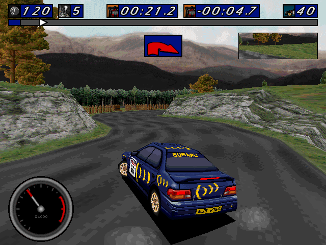 Rally Championship: International Off-Road Racing (DOS) screenshot: Dangerous curves... 8S