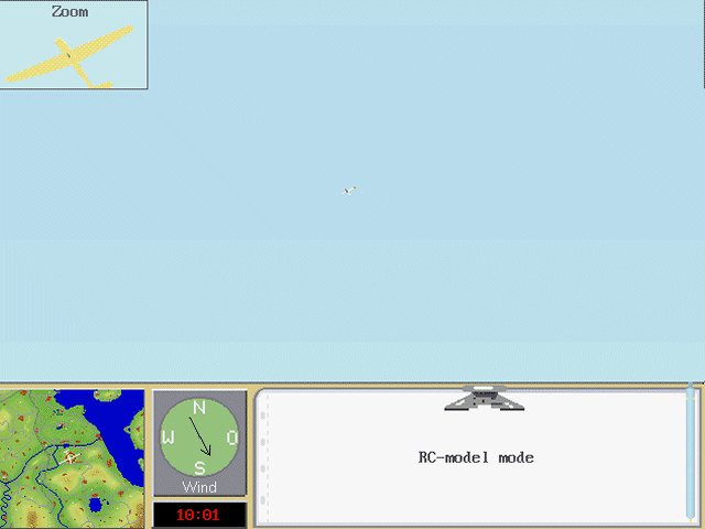 SFS PC 3.0: The Soaring Simulator (DOS) screenshot: A radio-control perspective