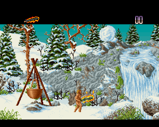 Unreal (Amiga) screenshot: The second platformlevel sees more advanced puzzles and pixel-perfect platformleaping.