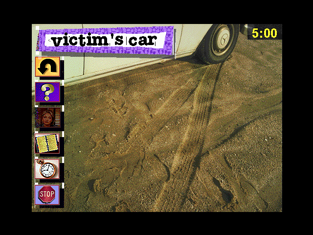 Who Killed Brett Penance?: The Environmental Surfer (Windows 3.x) screenshot: Sand tracks