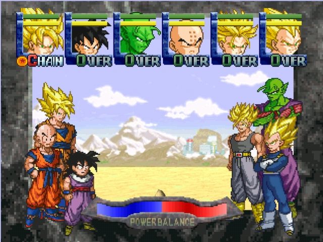 Dragon Ball Z: Idainaru Dragon Ball Densetsu (PlayStation) screenshot: A wider selection of characters available from which you still have to choose only 3