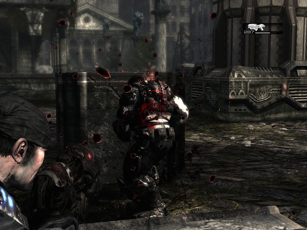 Gears of War (Windows) screenshot: This one didn't hear me coming.
