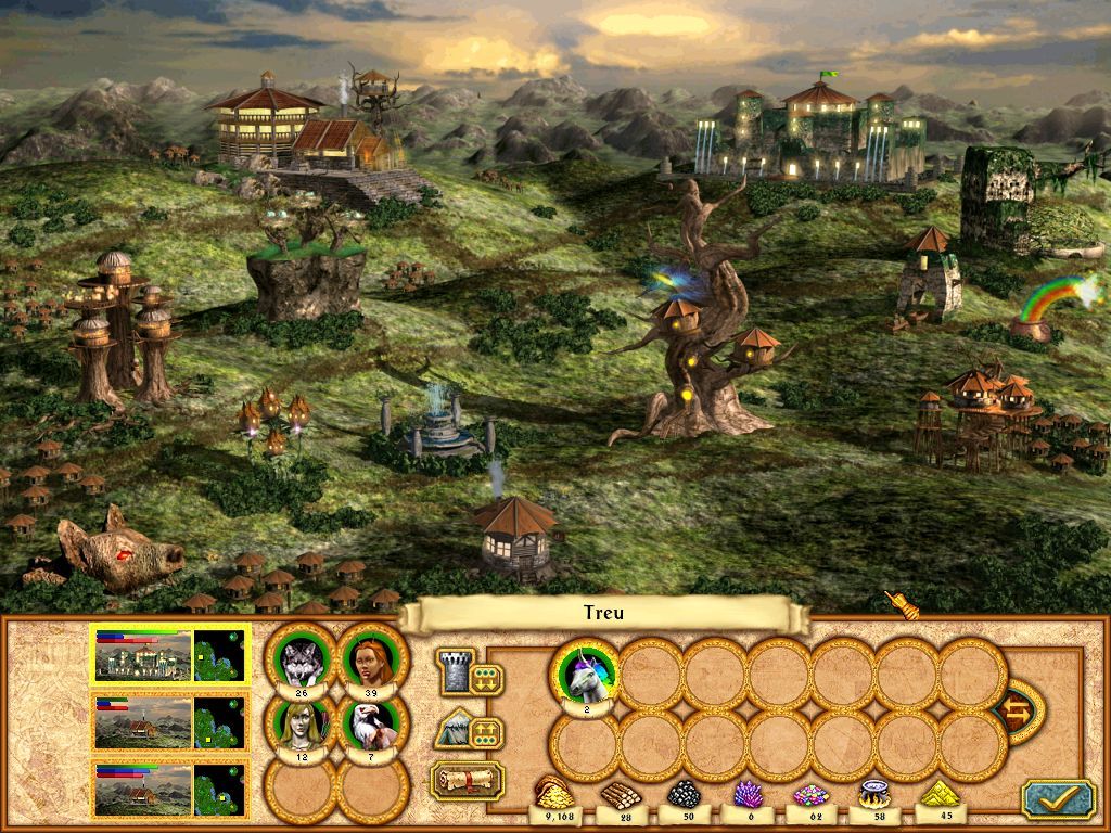 Heroes of Might and Magic IV: Winds of War (Windows) screenshot: Nature city